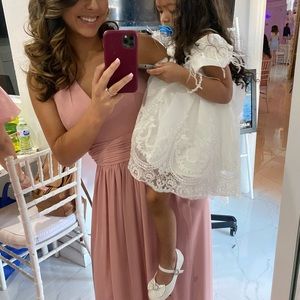 Halter Ruched Waist Georgette Bridesmaid Dress